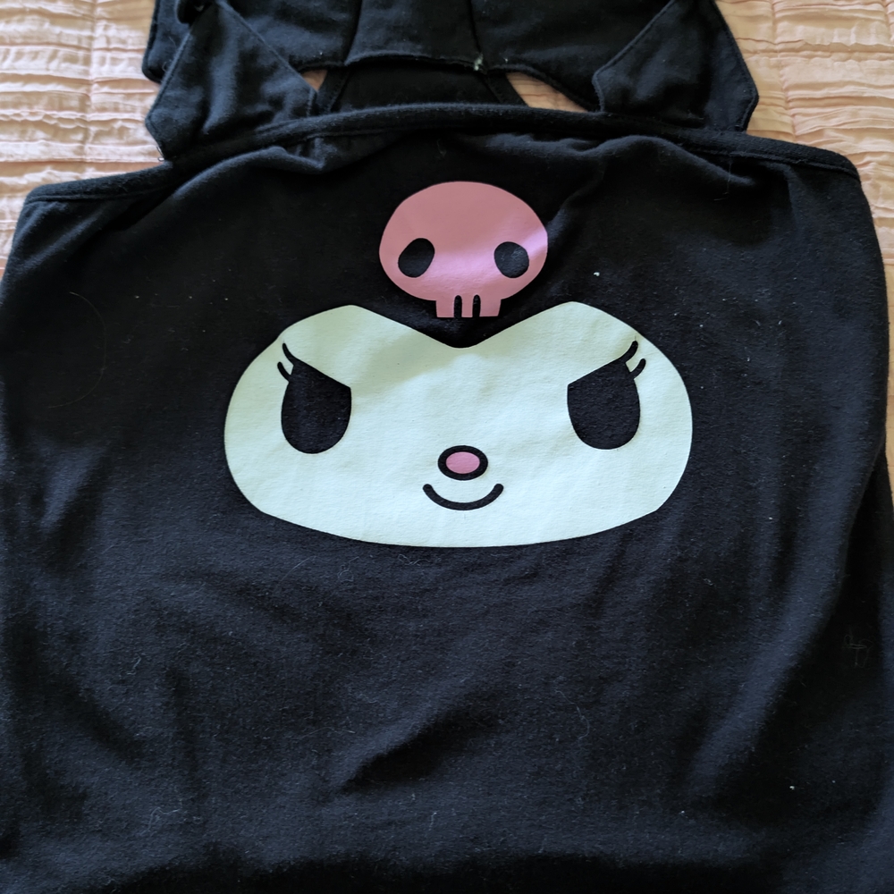 Black Tote Bag with Pink Skull Design